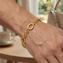 Load image into Gallery viewer, 14k Yellow Gold 7.5mm Large &amp; 3.8mm Small Oval Link Bracelet, 7.25 Inch
