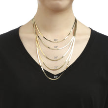 Load image into Gallery viewer, 10k Yellow Gold 3mm Super Flexible Silky Herringbone Chain Necklace
