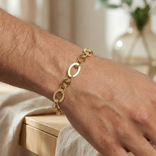 Load image into Gallery viewer, 14k Yellow Gold 8.5mm Large &amp; Small Oval Disc Link Bracelet, 7.5 Inch
