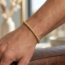 Load image into Gallery viewer, 14k Yellow Gold 2.2mm, 3mm or 4mm Diamond Cut Bead Link Bracelet, Adjustable 6.25" - 7.5 Inch
