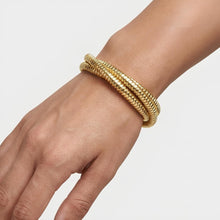 Load image into Gallery viewer, 14k Yellow Gold Triple Stretch Tubogas Slip-On Bangle Bracelet, 7 Inch
