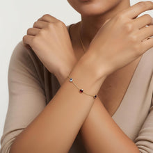 Load image into Gallery viewer, 14k Yellow Gold or White Gold Multi-Gemstone Cable Bracelet
