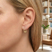 Load image into Gallery viewer, 10k Yellow Gold 15mm Claddagh Hoop Earrings
