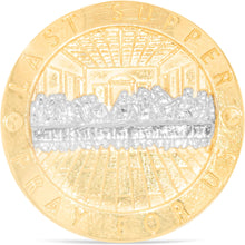 Load image into Gallery viewer, 10k Yellow Gold 24mm Last Supper Pray For Us Catholic Saint Religious Medallion Men&#39;s Ring, Sizes 5-13.5
