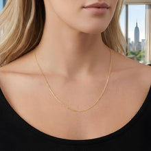 Load image into Gallery viewer, 14k Yellow Gold Double Extendable Solid Diamond Cut Cable Chain Adjustable Necklace, 16" - 17" - 18 Inch with Spring Ring Clasp
