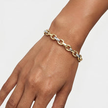 Load image into Gallery viewer, 14k Two-Tone Gold 9mm Fancy French Cable Link Bracelet, 7.75 Inch
