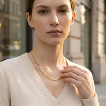 Load image into Gallery viewer, Italian 14k Gold Over 925 Silver 5.2mm Figaro Chain Necklace, 18 Inch, 20", 22" or 24"

