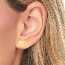 Load image into Gallery viewer, 14k Yellow Gold 8mm x 7.3mm Small Polished Heart Earrings
