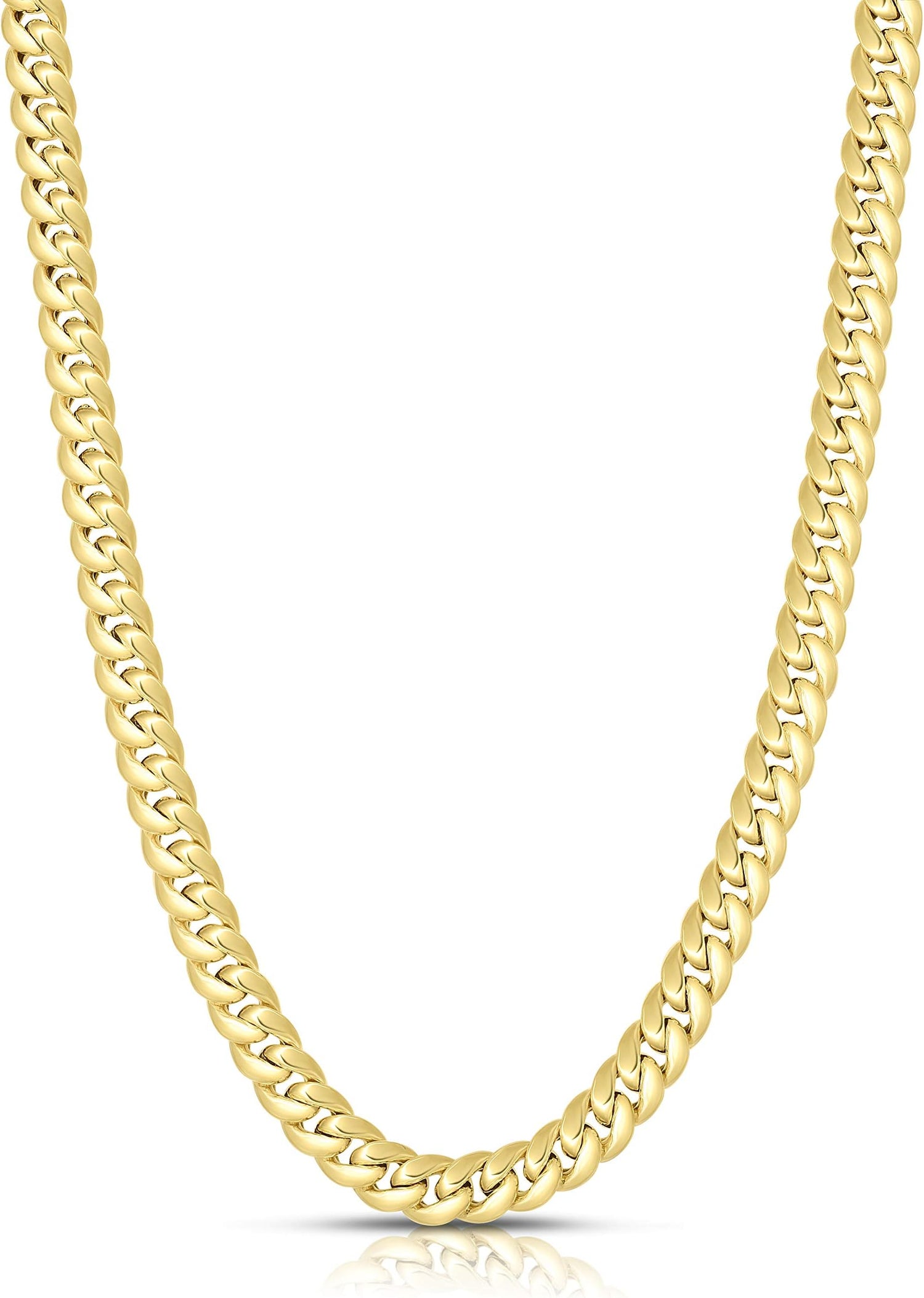 14k Yellow Gold 6mm Solid Miami Cuban Necklace