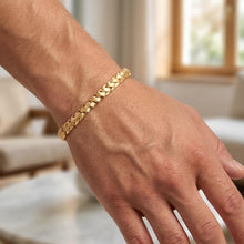 Load image into Gallery viewer, 14k Yellow Gold 5.2mm Satin Stampato Link Bracelet, 7.25 Inch
