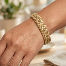 Load image into Gallery viewer, 14k Yellow Gold 8.8mm or 14.5mm Rice Mesh Bracelet, 7 Inch
