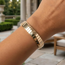 Load image into Gallery viewer, Italian .26cttw Diamond 14k Yellow Gold 13mm Piano Link Charm Bracelet, 7 Inch
