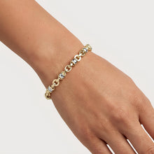 Load image into Gallery viewer, 14k Two-Tone Gold 9.7mm Hardware Link Bracelet, 7.5 Inch
