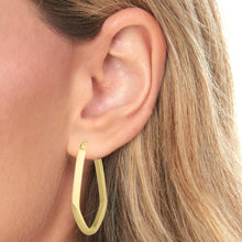 Load image into Gallery viewer, 10k Yellow Gold 38mm Geometric Oval Hoop Earrings
