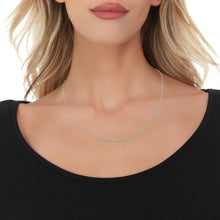 Load image into Gallery viewer, 10k Yellow Gold or White Gold 1mm Solid Thin Singapore Chain Necklace
