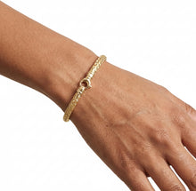Load image into Gallery viewer, 14k Yellow Gold 6mm Weaved Bangle Bracelet, 7.25 Inch
