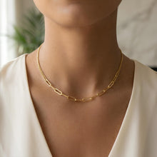 Load image into Gallery viewer, 14k Yellow Gold Paperclip Adjustable Chain Friendship Necklace, 16 to 26 Inch
