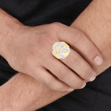Load image into Gallery viewer, 10k Yellow Gold 22mm Jesus Face Two-Tone CZ Crown Men&#39;s Ring, Sizes 5-13
