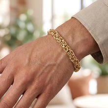 Load image into Gallery viewer, 14k Yellow Gold 9mm Byzantine Link Bracelet, 7.25 Inch or 8 Inch
