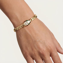 Load image into Gallery viewer, 14k Yellow Gold 7mm Serpent Enamel Miami Cuban Link Bracelet, 7.5 Inch
