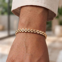Load image into Gallery viewer, 14k Yellow Gold 4mm, 6.5mm or 9mm Panther Link Bracelet, 7 Inch

