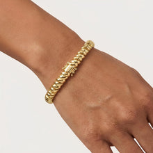 Load image into Gallery viewer, 14k Yellow Gold 8mm Scalloped Swirl Link Bracelet, 7.25 Inch
