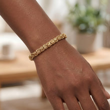 Load image into Gallery viewer, 14k Yellow Gold 7.2mm Byzantine Link Bracelet, 7.25 Inch or 8 Inch
