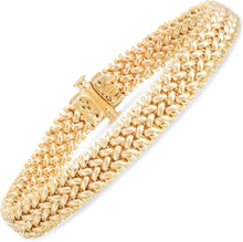 Load image into Gallery viewer, 14k Yellow Gold 8.8mm or 14.5mm Rice Mesh Bracelet, 7 Inch
