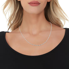 Load image into Gallery viewer, 14k White Gold Singapore Link Chain Necklace
