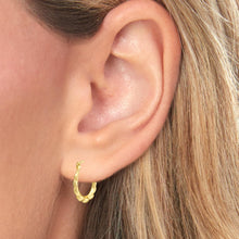 Load image into Gallery viewer, 14k Yellow Gold 14mm x 13mm Graduated Puffed Round Hoop Earrings
