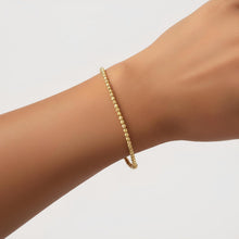 Load image into Gallery viewer, 14k Yellow Gold Diamond Cut Bead Link Bracelet, Adjustable 7.5" - 9 Inch
