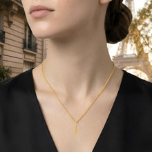 Load image into Gallery viewer, Italian 14k Yellow Gold 20mm Paris Eiffel Tower Charm Pendant with Optional Necklace, 16-17-18 Inch
