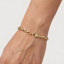 Load image into Gallery viewer, 14k Yellow Gold 9.4mm Fancy Rolo Link Bracelet, 7.25 Inch
