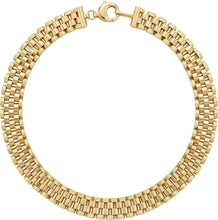 Load image into Gallery viewer, 14k Yellow Gold 9.5mm Brick Watch Band Panther Link Bracelet
