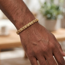 Load image into Gallery viewer, 14k Yellow Gold 7.2mm Byzantine Link Bracelet, 7.25 Inch or 8 Inch
