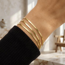 Load image into Gallery viewer, 14k Yellow Gold 1.8mm Triple Strand Herringbone Link Bracelet, 7 Inch

