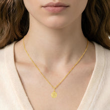 Load image into Gallery viewer, Italian 14k Yellow Gold 12mm Saint St. Anthony San Antonio Pray For Us Medallion Religious Charm Pendant with Optional Necklace,  16-17-18 Inch
