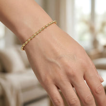 Load image into Gallery viewer, Italian 14k Yellow Gold 3mm Alternating Bead Link Bracelet, 7 Inch
