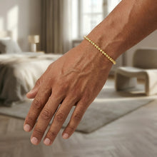 Load image into Gallery viewer, 14k Yellow Gold 2.2mm, 3mm or 4mm Diamond Cut Bead Link Bracelet, Adjustable 6.25" - 7.5 Inch
