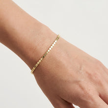 Load image into Gallery viewer, 14k Yellow Gold 2.5mm Mini Cube Brick Bracelet, 7 Inch
