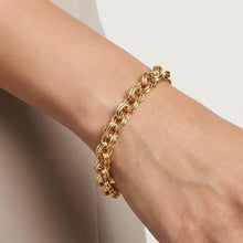 Load image into Gallery viewer, 14k Yellow Gold 11.8mm Double Round Cable Link Bracelet, 8 Inch

