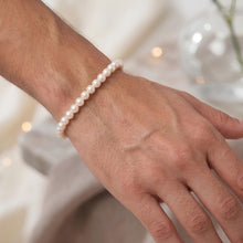 Load image into Gallery viewer, 14k Yellow Gold 6mm or 6.5mm Cultured Pearl Link Bracelet, 7 Inch
