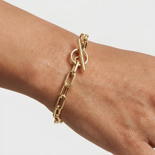Load image into Gallery viewer, 14k Yellow Gold 5mm Paperclip Toggle Link Bracelet, 7.5 Inch
