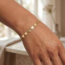 Load image into Gallery viewer, 14k Yellow Gold 5mm Mirror Heart Link Bracelet, 7 Inch

