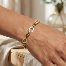 Load image into Gallery viewer, 14k Yellow Gold 8.5mm Large &amp; Small Oval Disc Link Bracelet, 7.5 Inch
