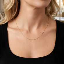Load image into Gallery viewer, 14k Yellow Gold Double Extendable Solid Diamond Cut Cable Chain Adjustable Necklace, 16" - 17" - 18 Inch with Spring Ring Clasp
