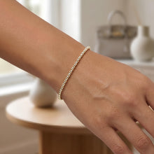 Load image into Gallery viewer, Italian 14k Two-Tone Gold 2.4mm Alternating Bead Link Bracelet, 7 Inch
