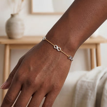 Load image into Gallery viewer, 14k Two-Tone Gold 6mm Infinity Station Link Bracelet, 7.5 Inch
