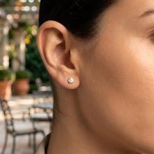Load image into Gallery viewer, 14k Yellow Gold 5mm Round Birthstone Stud Earrings (Garnet, Amethyst, Aquamarine, White Topaz, Emerald, Moonstone, Ruby, Peridot, Blue Sapphire, Pink Sapphire, Citrine, Sky Blue Topaz)
