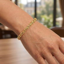 Load image into Gallery viewer, 14k Yellow Gold 6mm Byzantine Link Bracelet, 7.25 Inch
